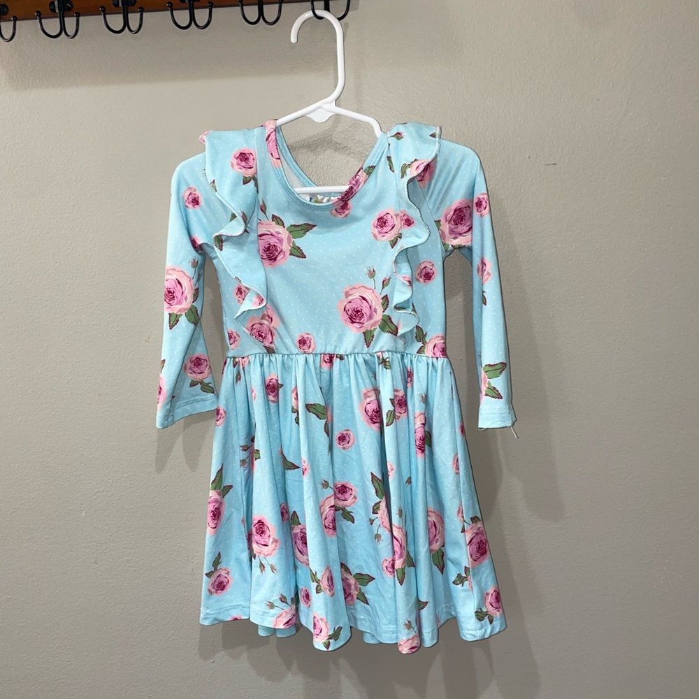 Dot Dot Smile Floral Blue Kids Dress